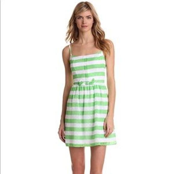 Lilly Pulitzer Dresses & Skirts - Lilly Pulitzer Green Awning Stripe Antonia Dress